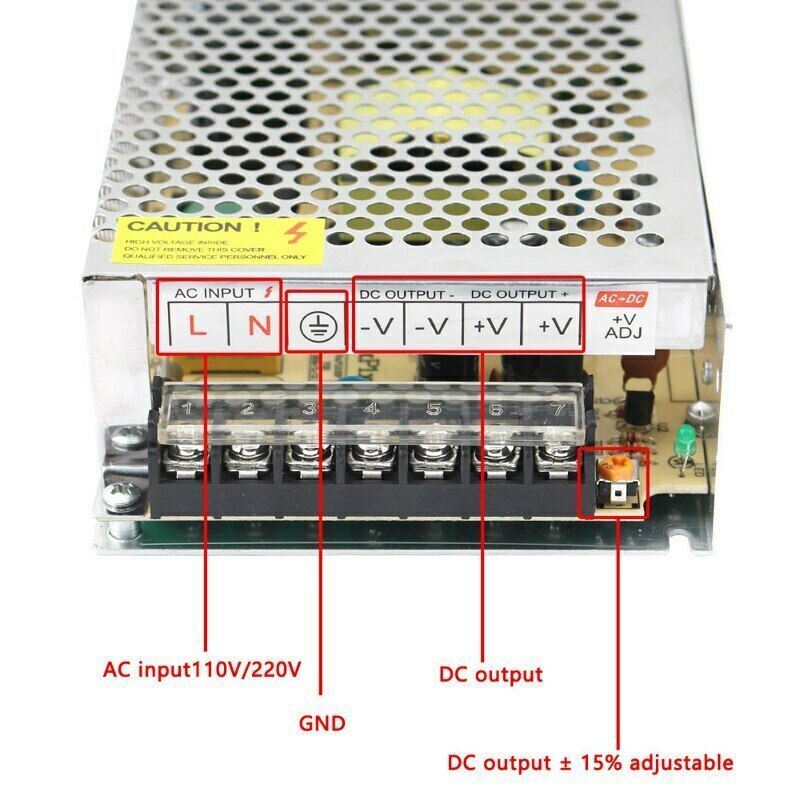 LED Driver Power Supply Transformer Universal Regulated Switching 5v 38A Driver for LED Strip CCTV - 1691
