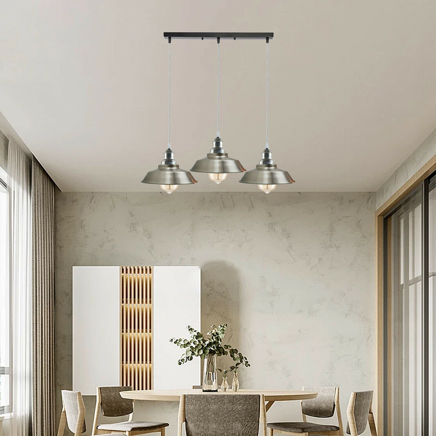 Three-head Metal Bowl Shape Ceiling Pendant Light