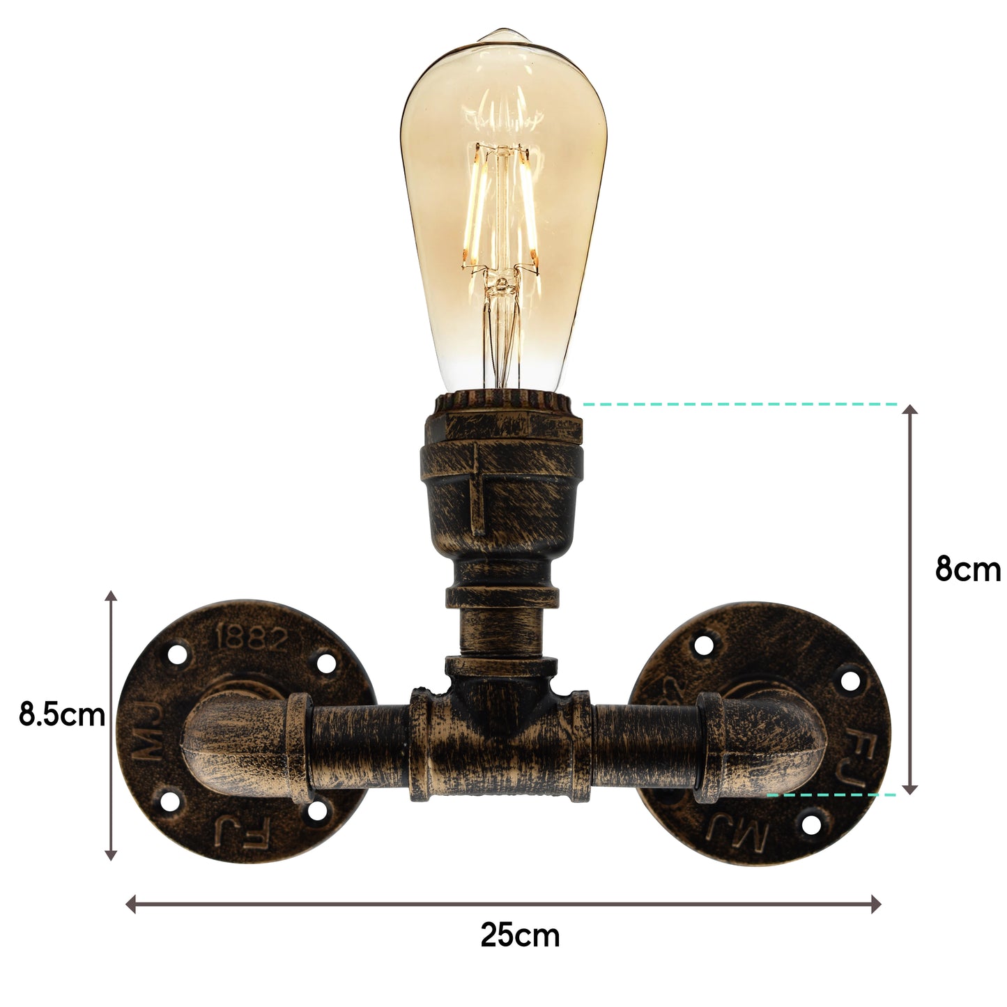Vintage steampunk Water pipe wall sconce Lamp