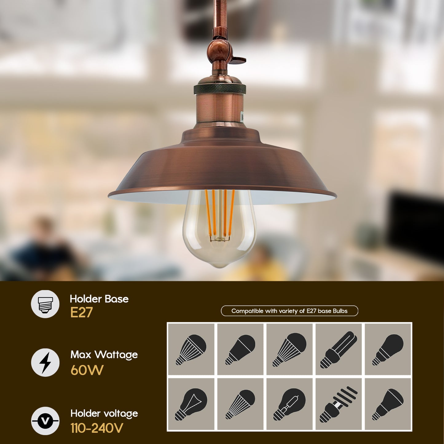 Brushed Copper Flush Mount Ceiling Light