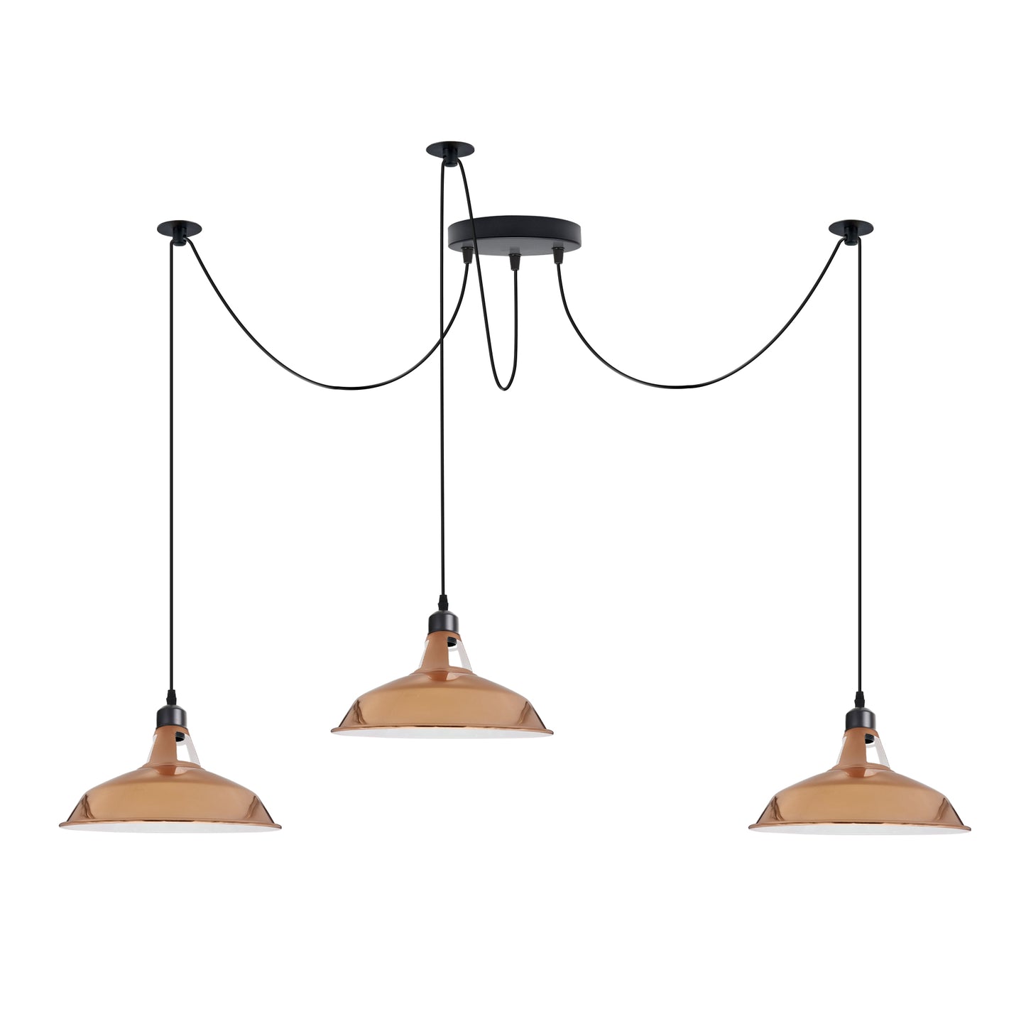 Three-head Metal Barn Shade Spider Pendant Light