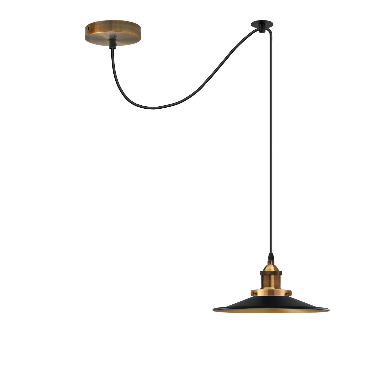 E27 Metal Flat Shade with 2M Adjustable