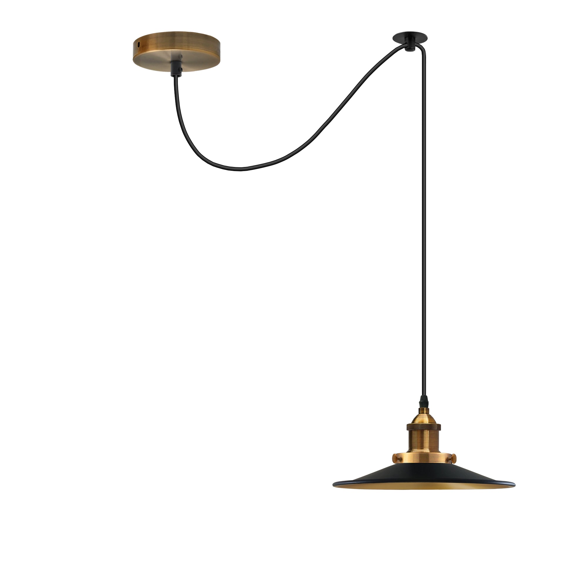 E27 Metal Flat Shade with 2M Adjustable