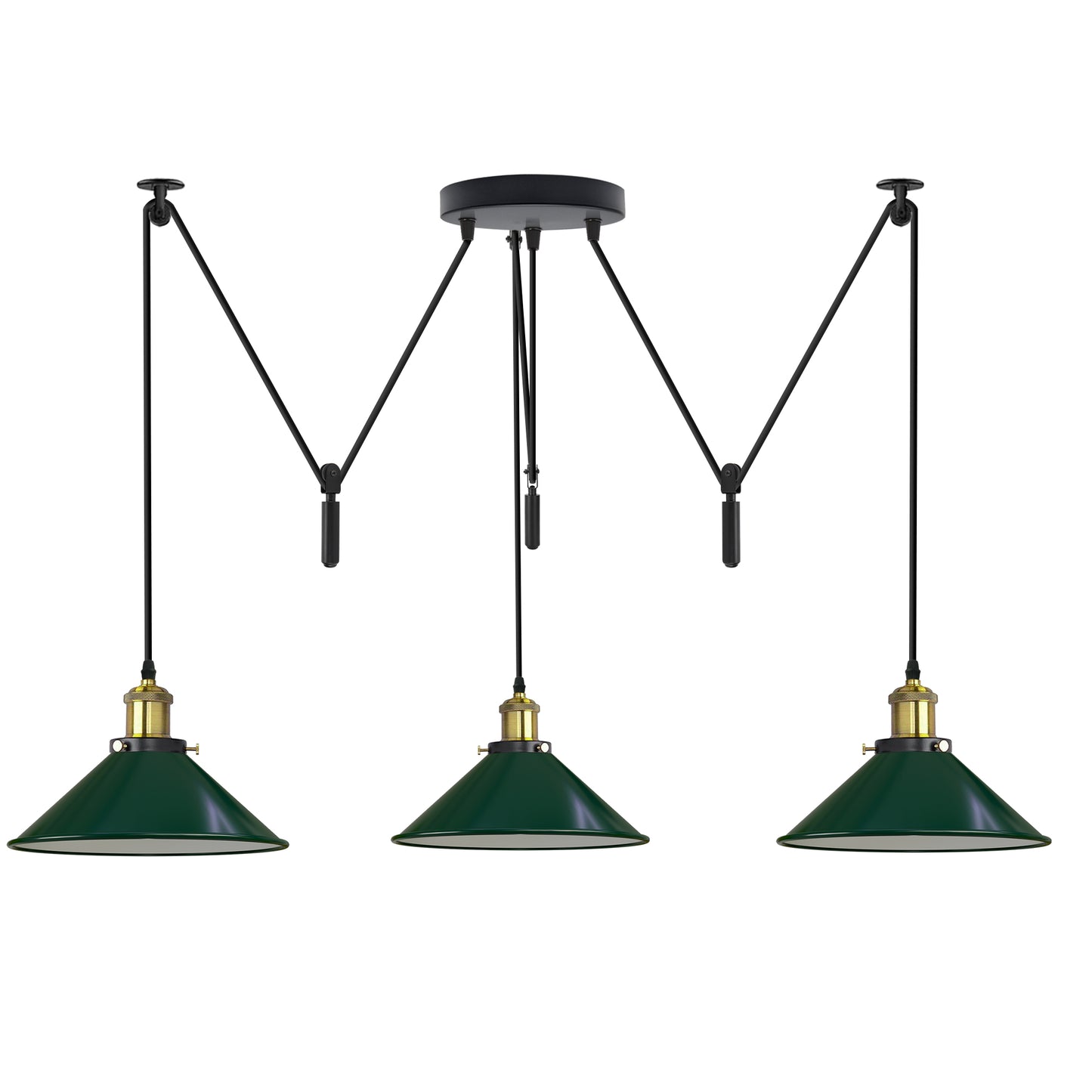 Green 3 pendant light with adjustable.JPG