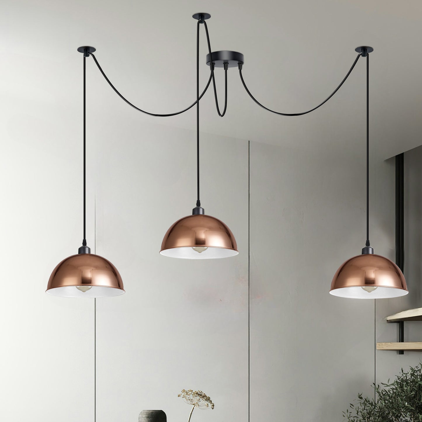 Metal Shade Spider Pendant Light