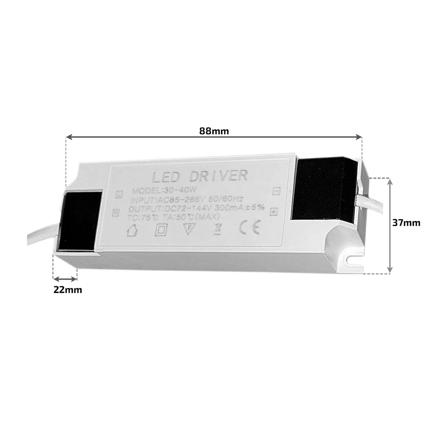 Constant Current 300mA DC 72-144V 30-40W LED Driver Power Supply~1039
