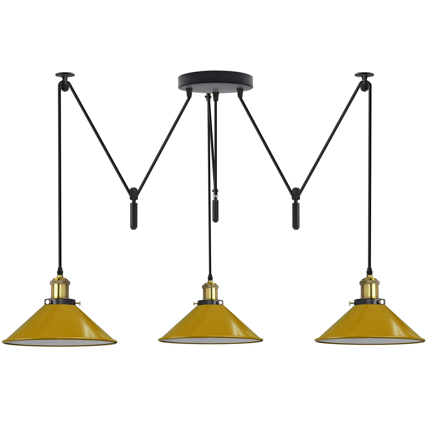 yellow 3 pendant light with adjustable.JPG