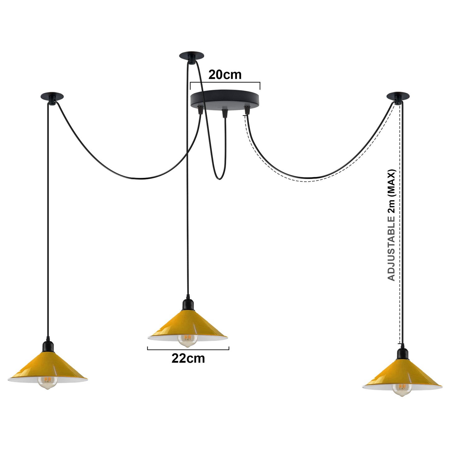 Cone Pendant Light - Size image
