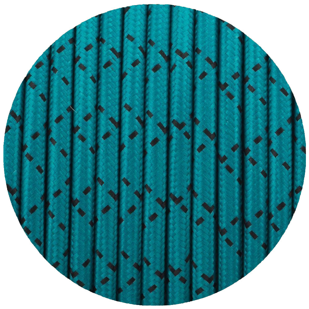 Vintage 3 core Electric round cable covered with colored fabric. Textile Cable. Ideal for lights, lightning and lamps.