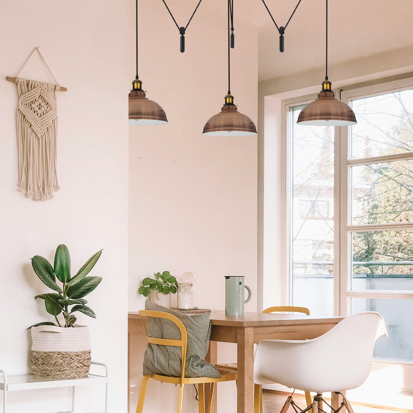 Modern curvy spider pendant light