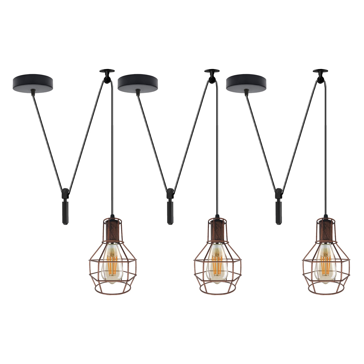 Vintage Industrial Metal Spider Pendant Light