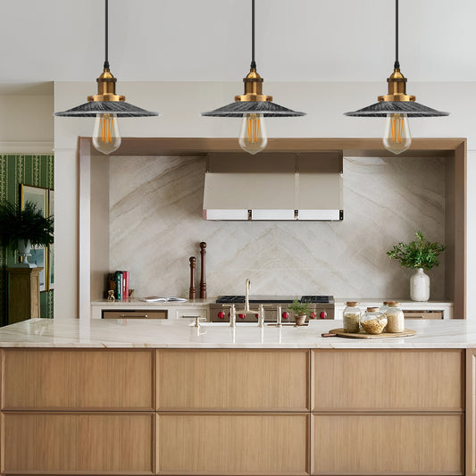 E27 Metal Flat Shade with 2M Adjustable PVC Cable Pendant Light
