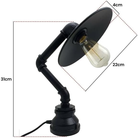 Industrial Water Pipe Steampunk Plug in Table Lamp - 1602