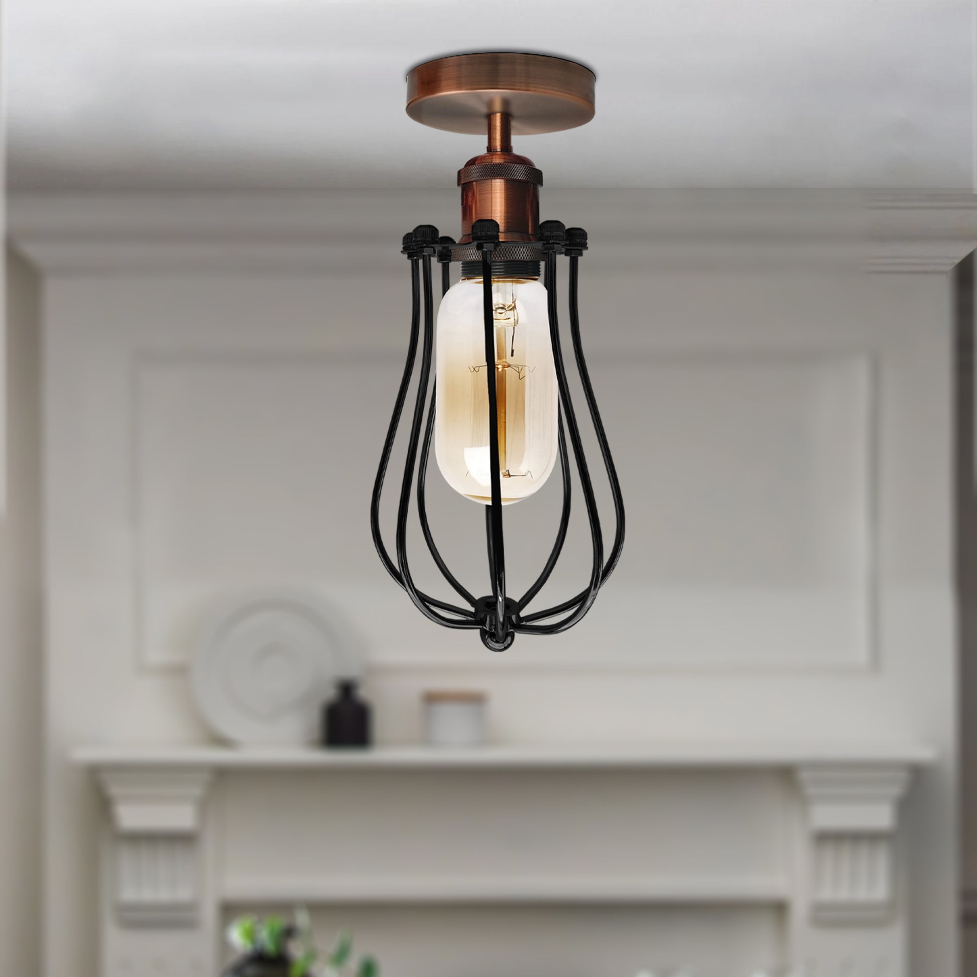 semi flush mount light -  Application image