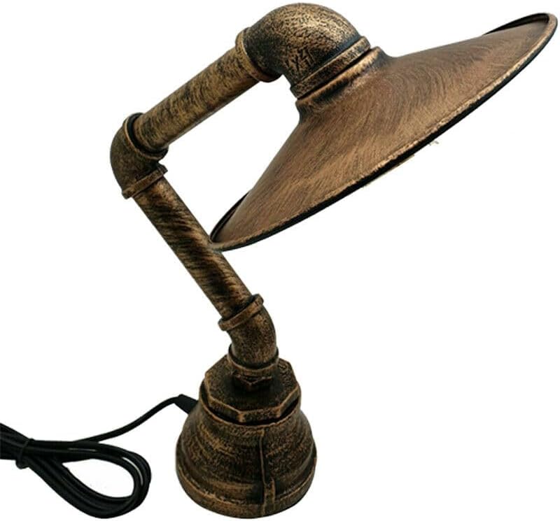 Industrial Water Pipe Steampunk Plug in Table Lamp - 1602
