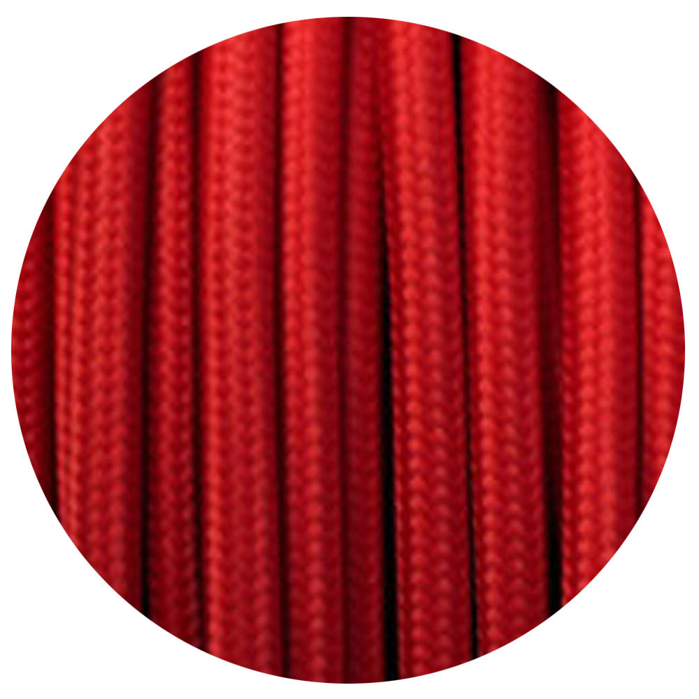 Electrical Fabric 3 Core Round Power Cable Red