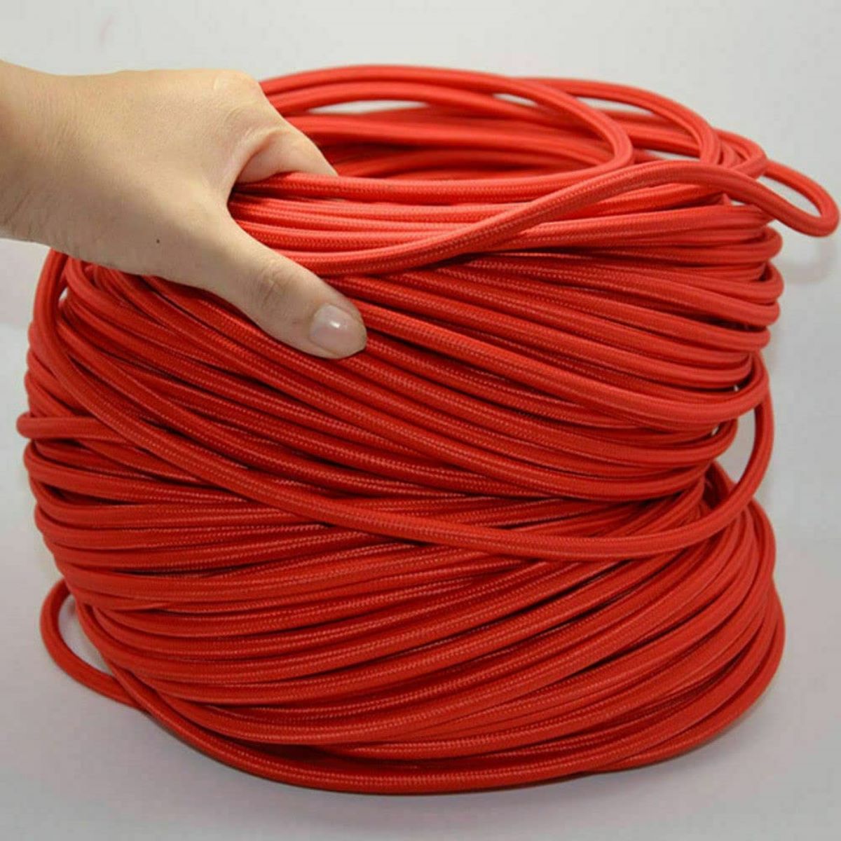 Vintage 3 core Electric round cable covered with colored fabric