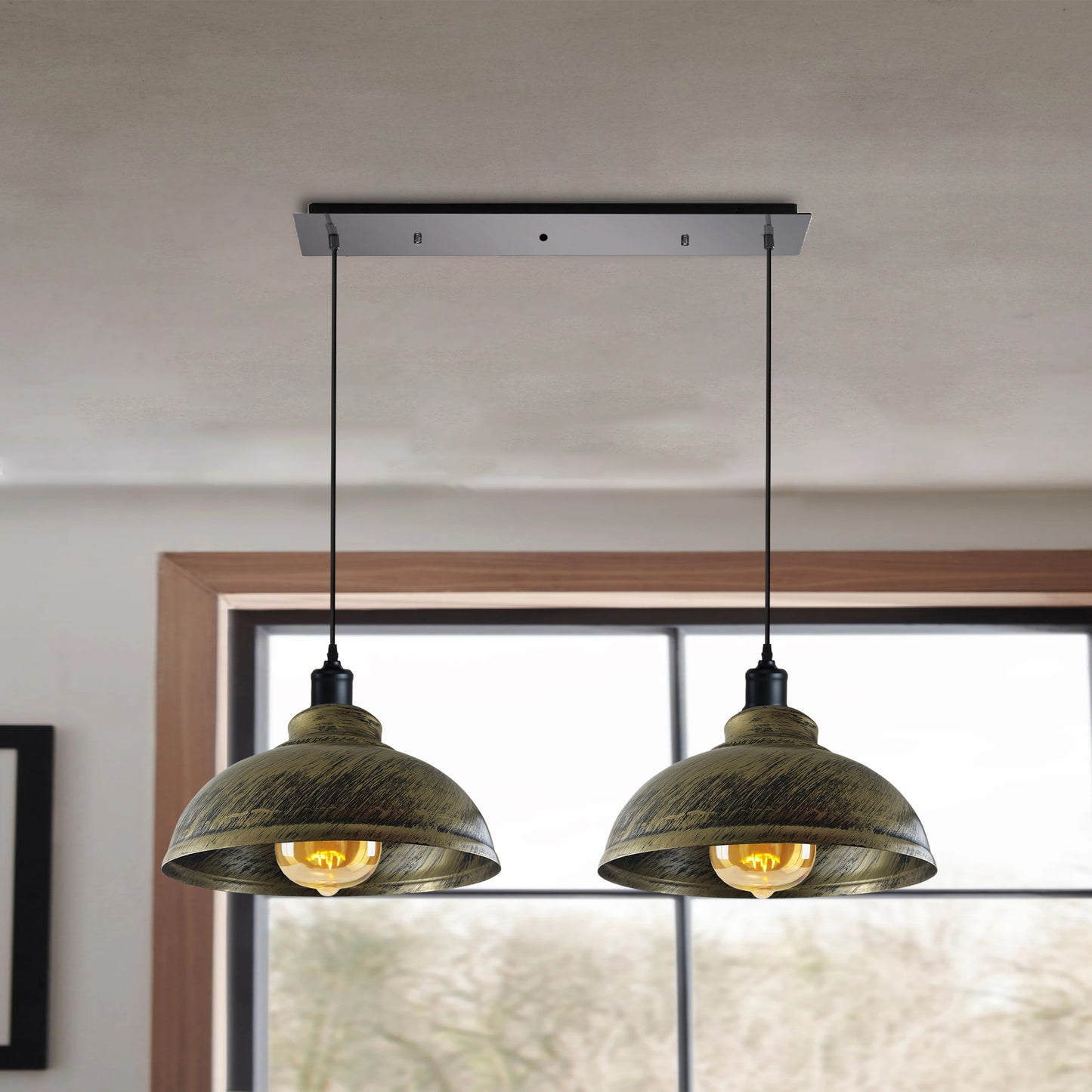 Vintage Retro 2-Way Dome Shape Pendant Light - Application image