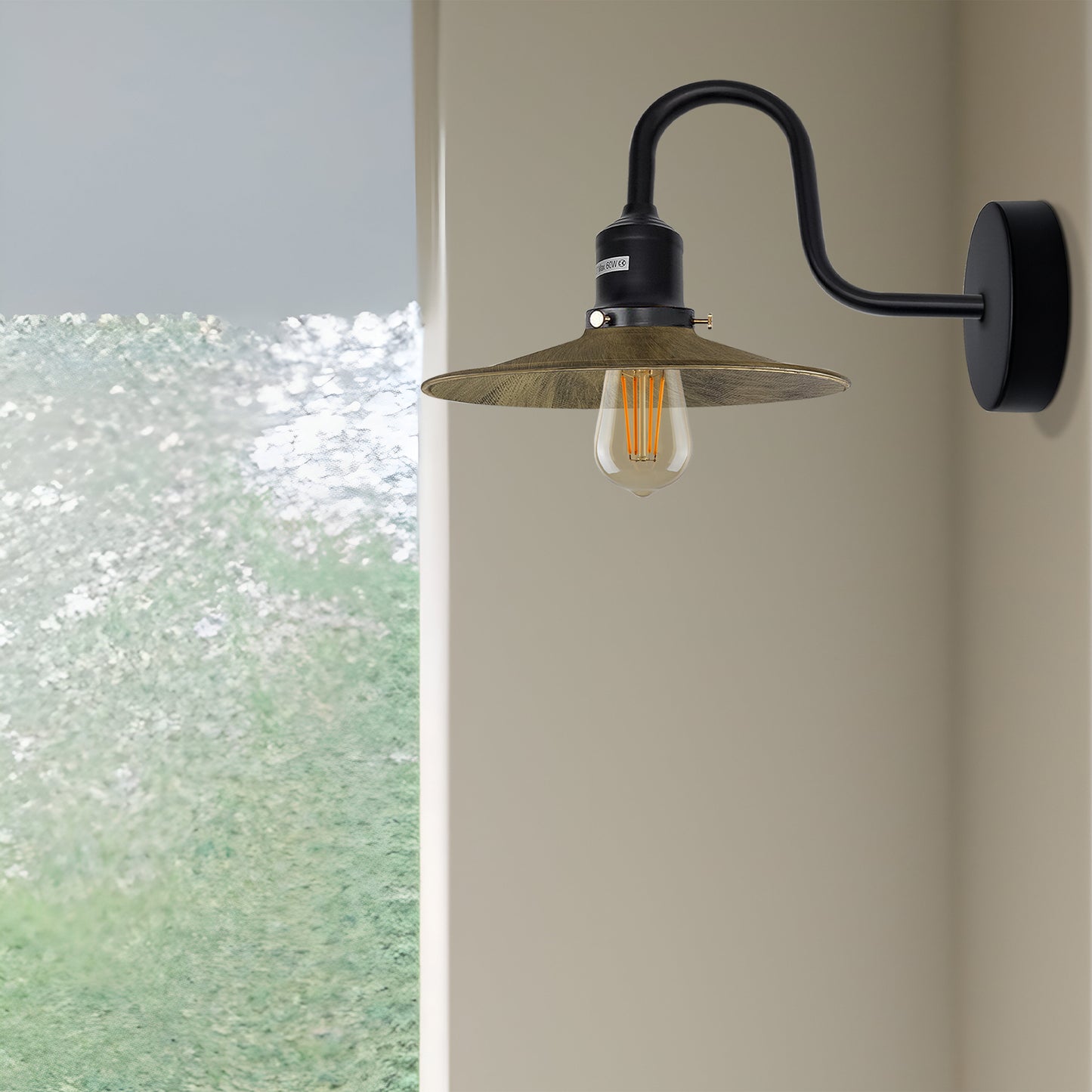 Brushed copper Swan neck indoor wall lights.JPG