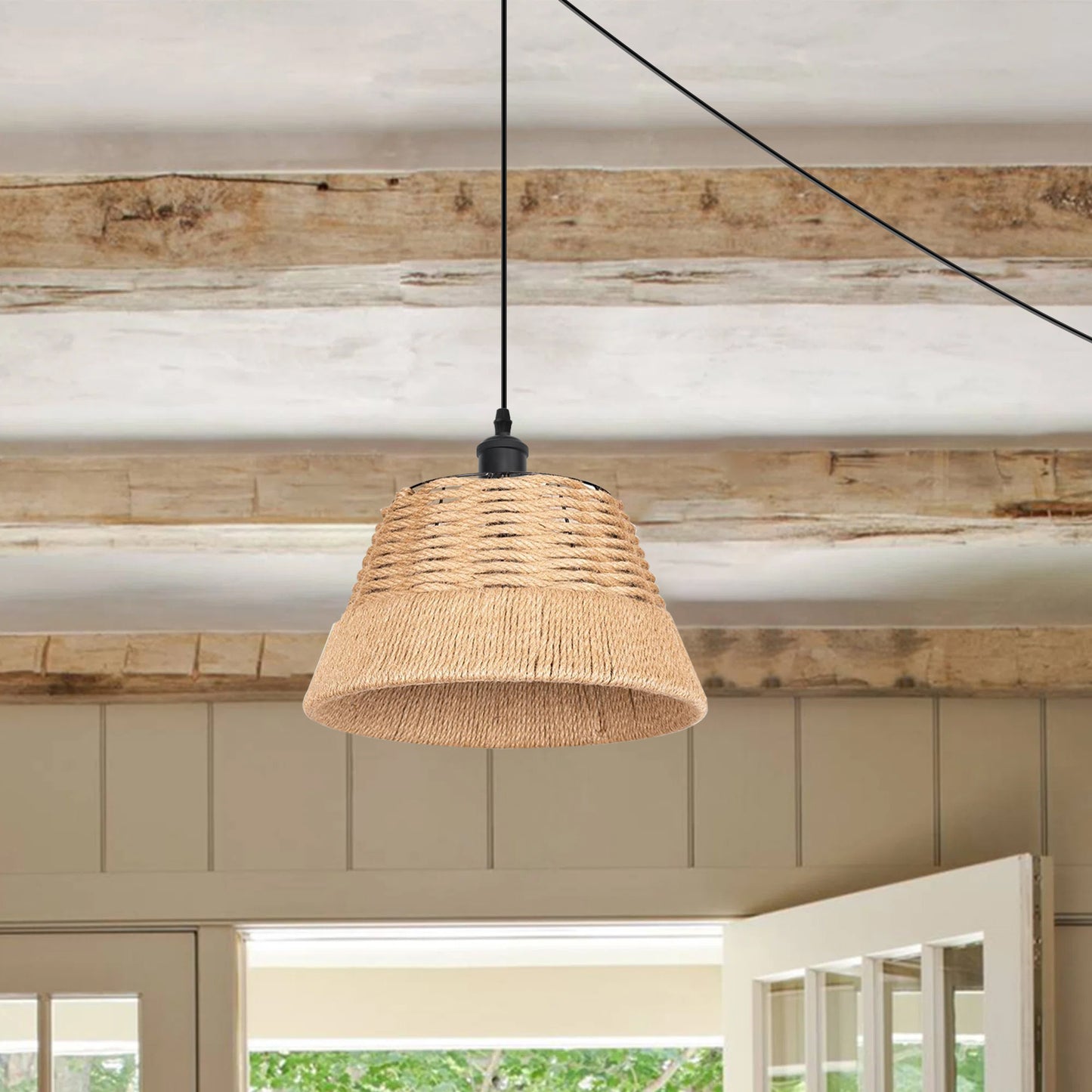 Vintage Industrial Plug-in Pendant Hanging lampshade
