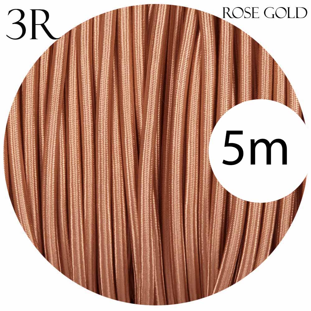 3 Core Flex Fabric Round Electrical Cable Rose Gold