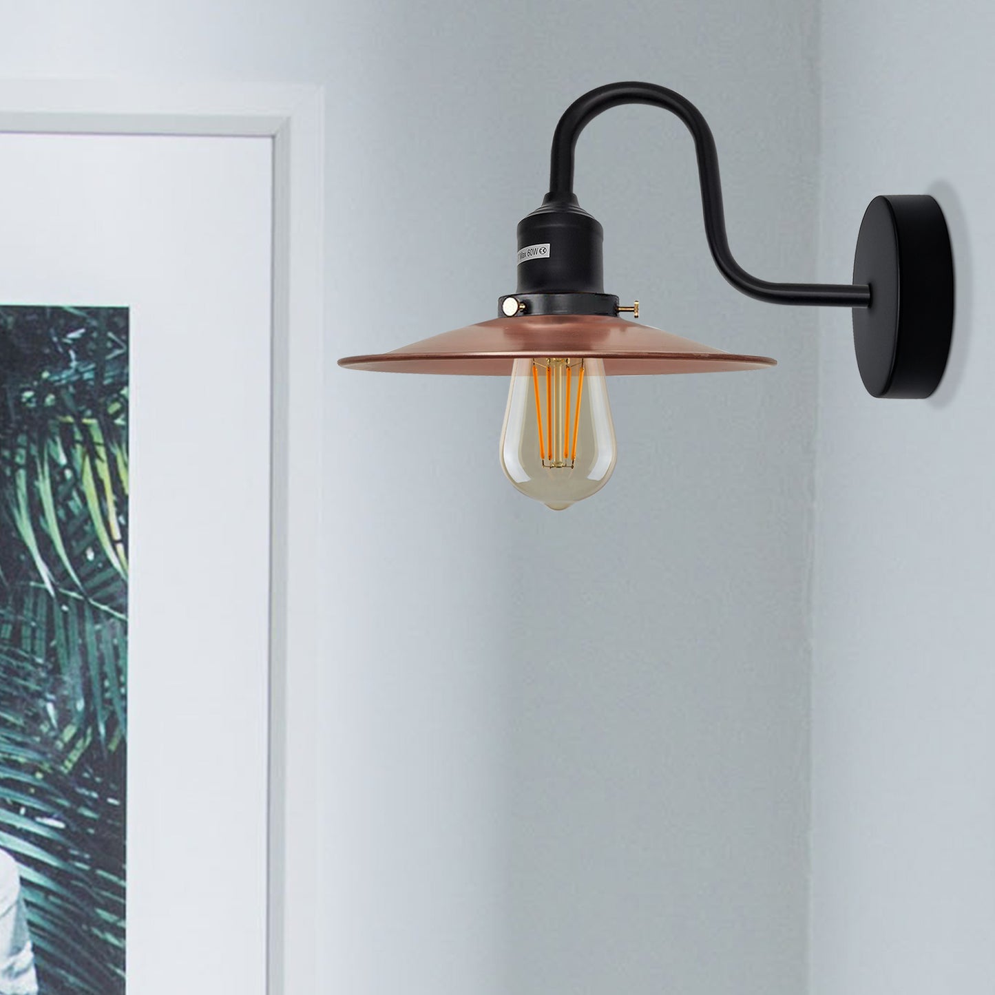 Copper Swan neck indoor wall lights.JPG