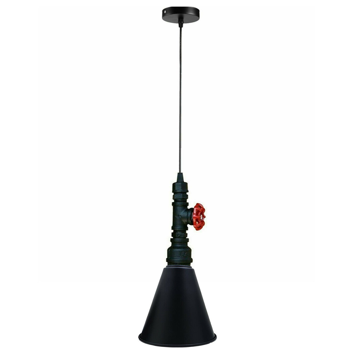 Vintage Single-Way Cone Shade Steampunk Pipe Pendant Light