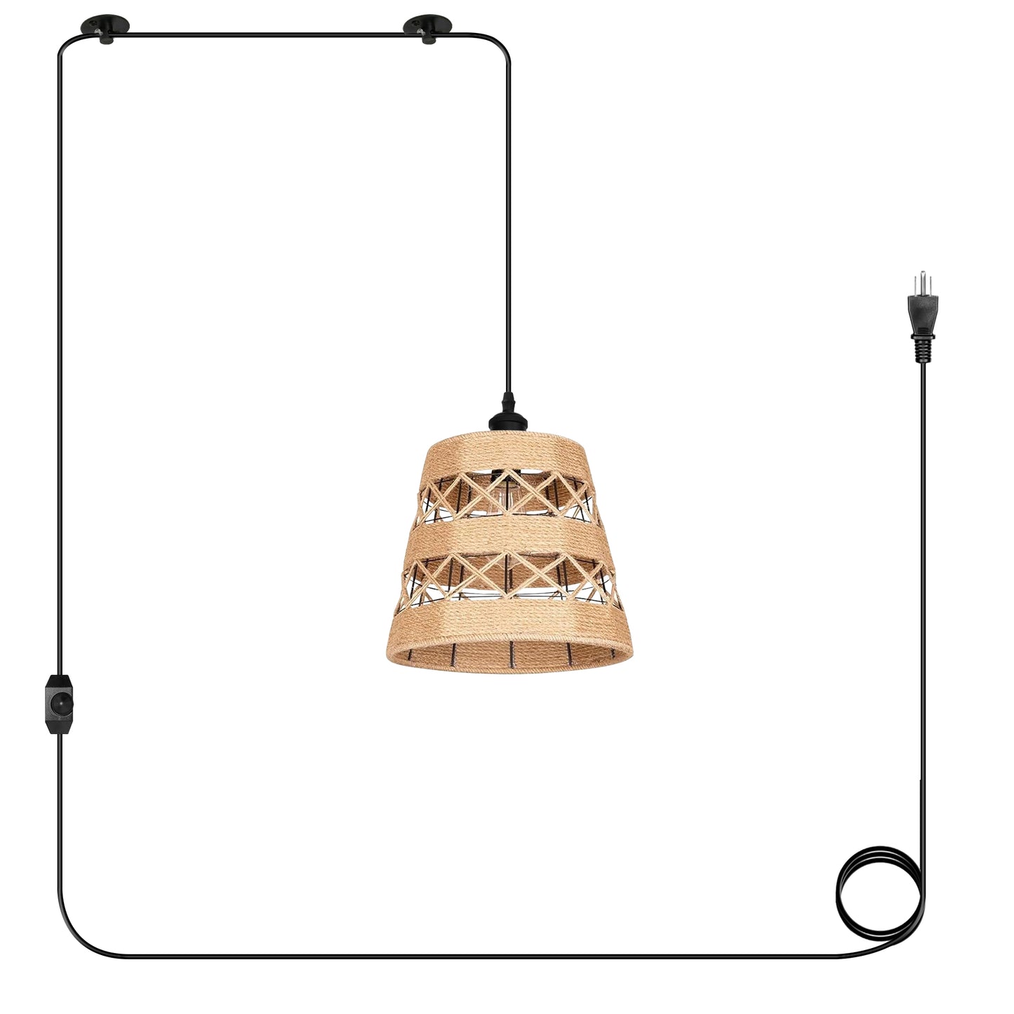 Vintage Industrial Plug-in Pendant Hanging lampshade