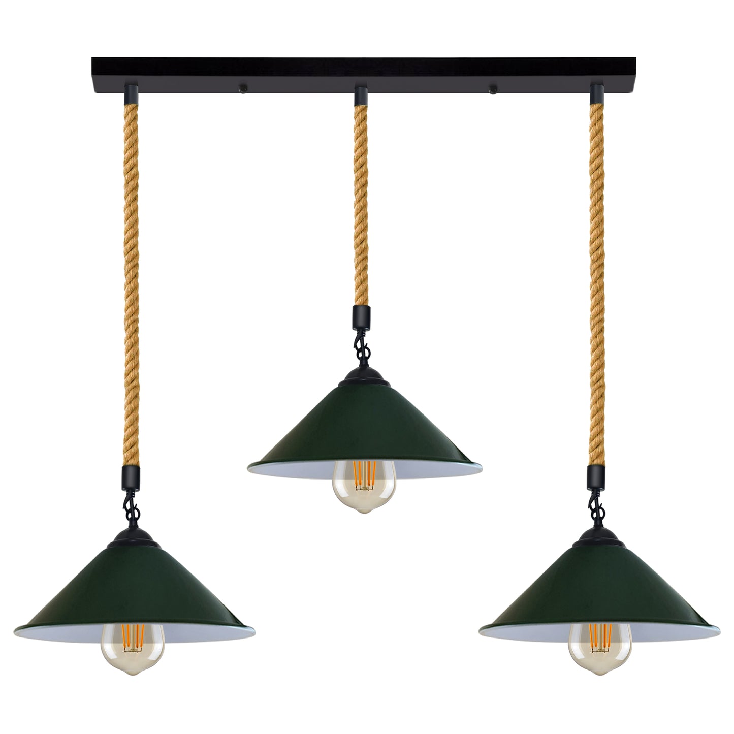 hanging light fixture - Green lamp shade