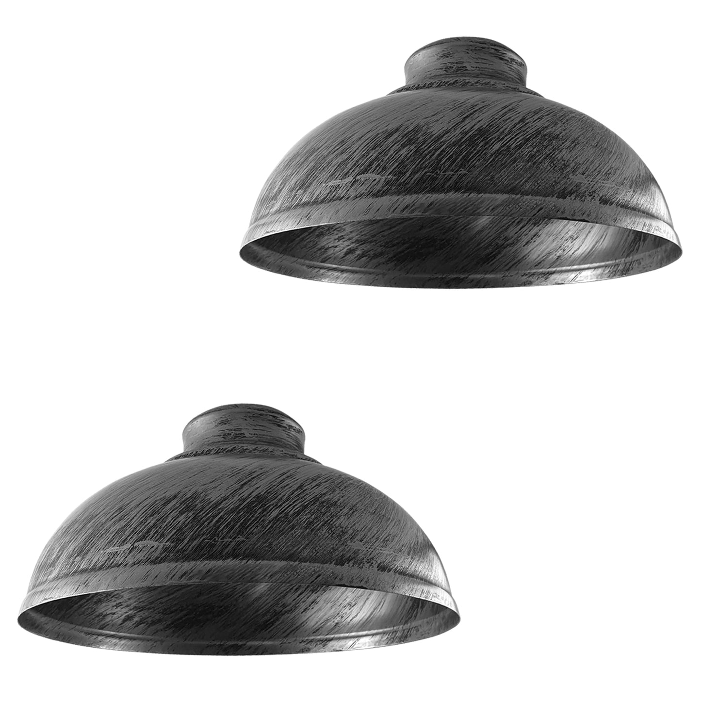 	2 Pack Modern Industrial Easy Fit Gray Curvy Lamp Shade Metal Light Shade For Wall Lamp And Table Lamp Hanging Pendant With Free Reducer Plate E27 For Pub Cafe Restaurants.