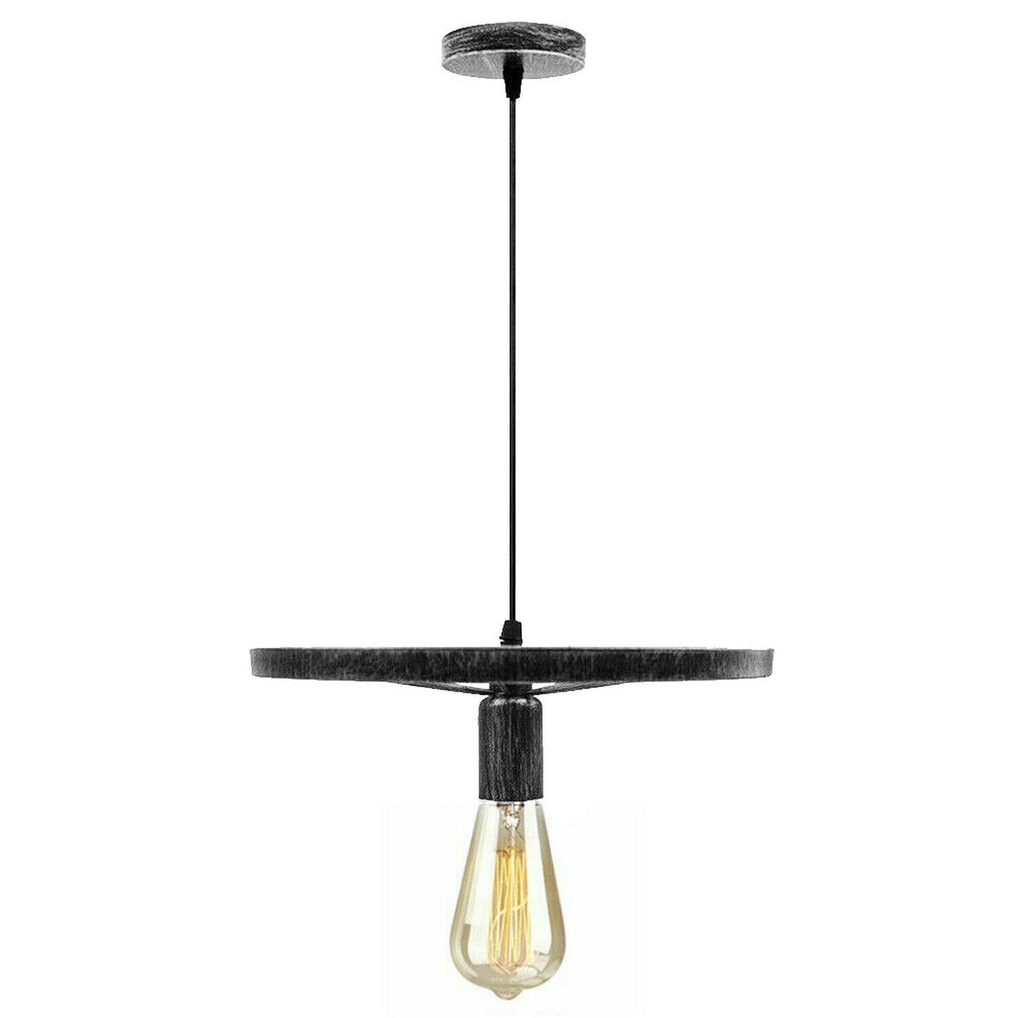 Single-Head Wheel Chandelier in Brushed Silver.JPG