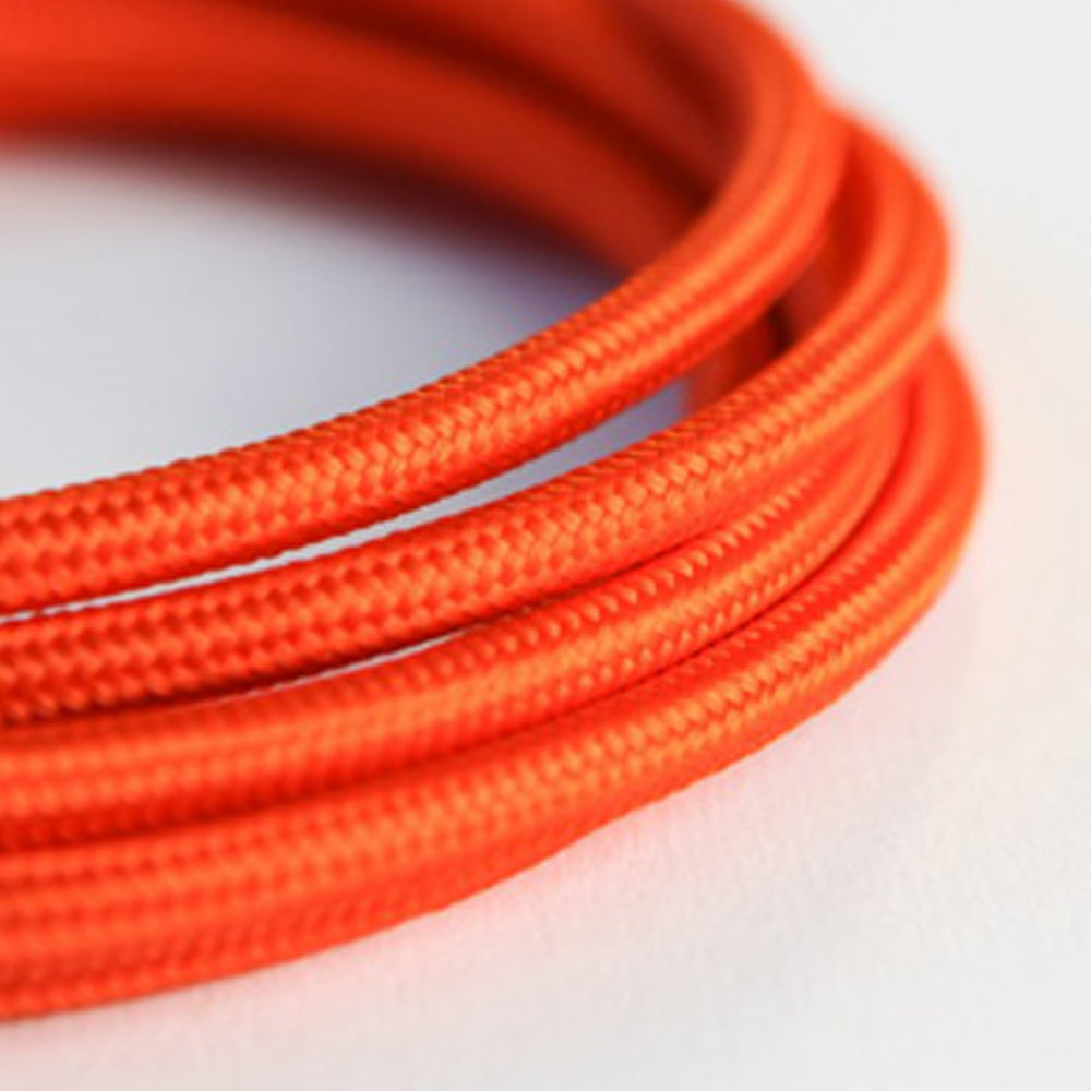 Vintage 3 core Electric round cable covered with colored fabric. Textile Cable. Ideal for lights, lightning and lamps.