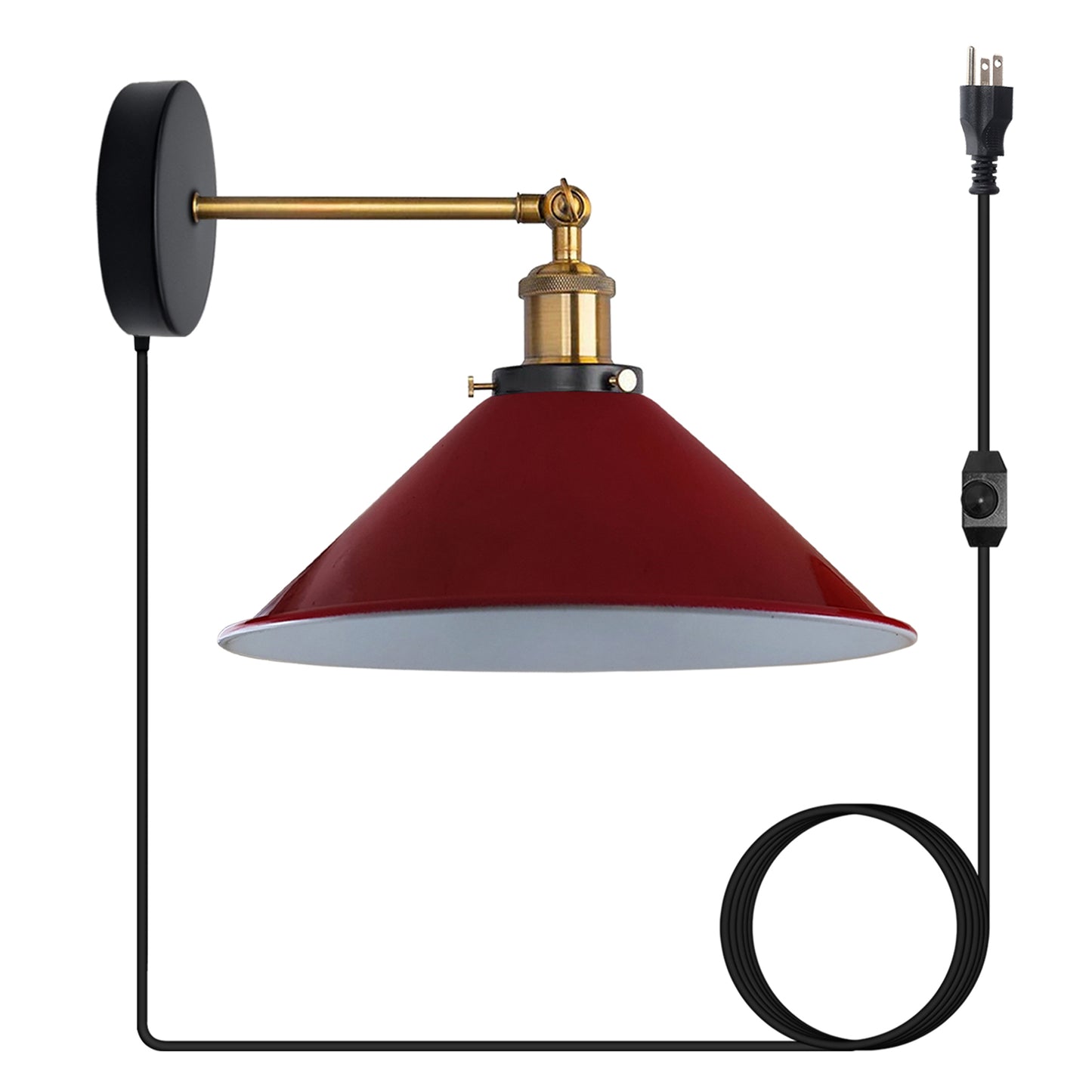Red Plug-in Wall Light Sconces with Dimmer Switch.JPG