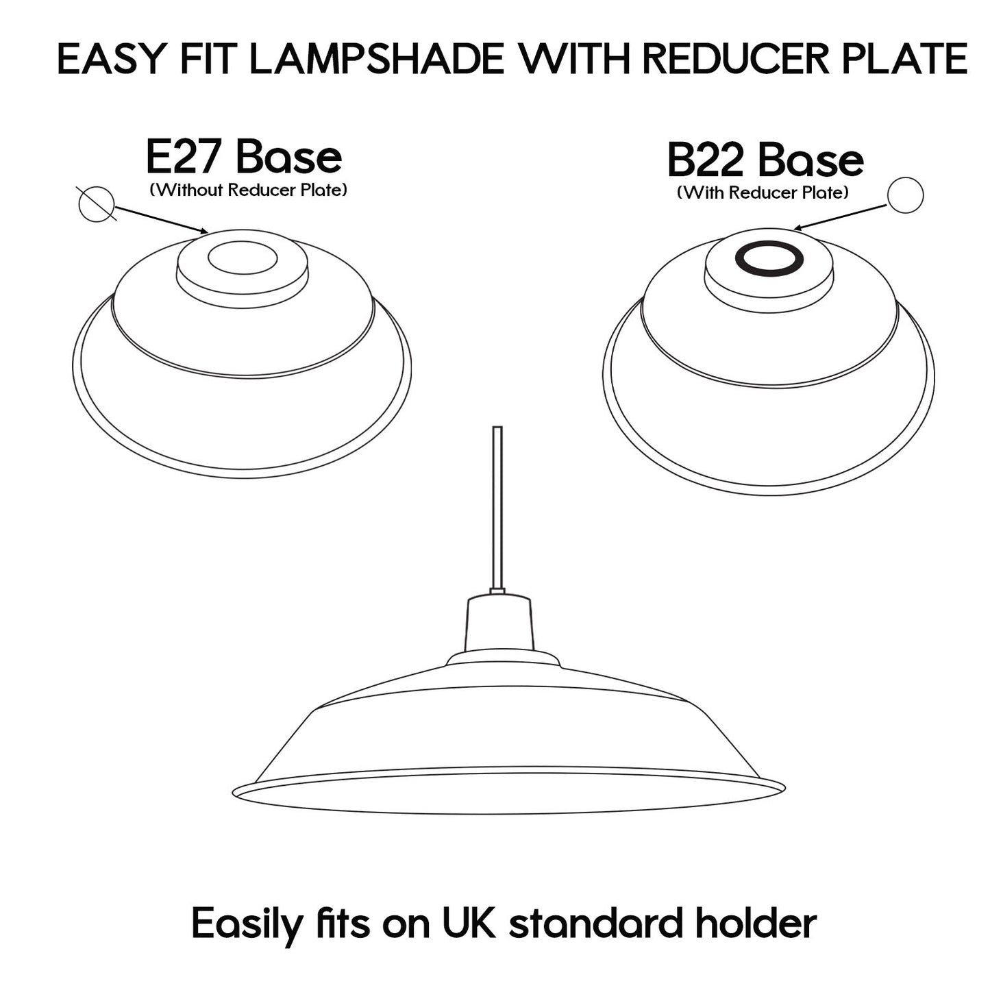Retro Style Ceiling Light Shades Metal Curved 36cm~1607