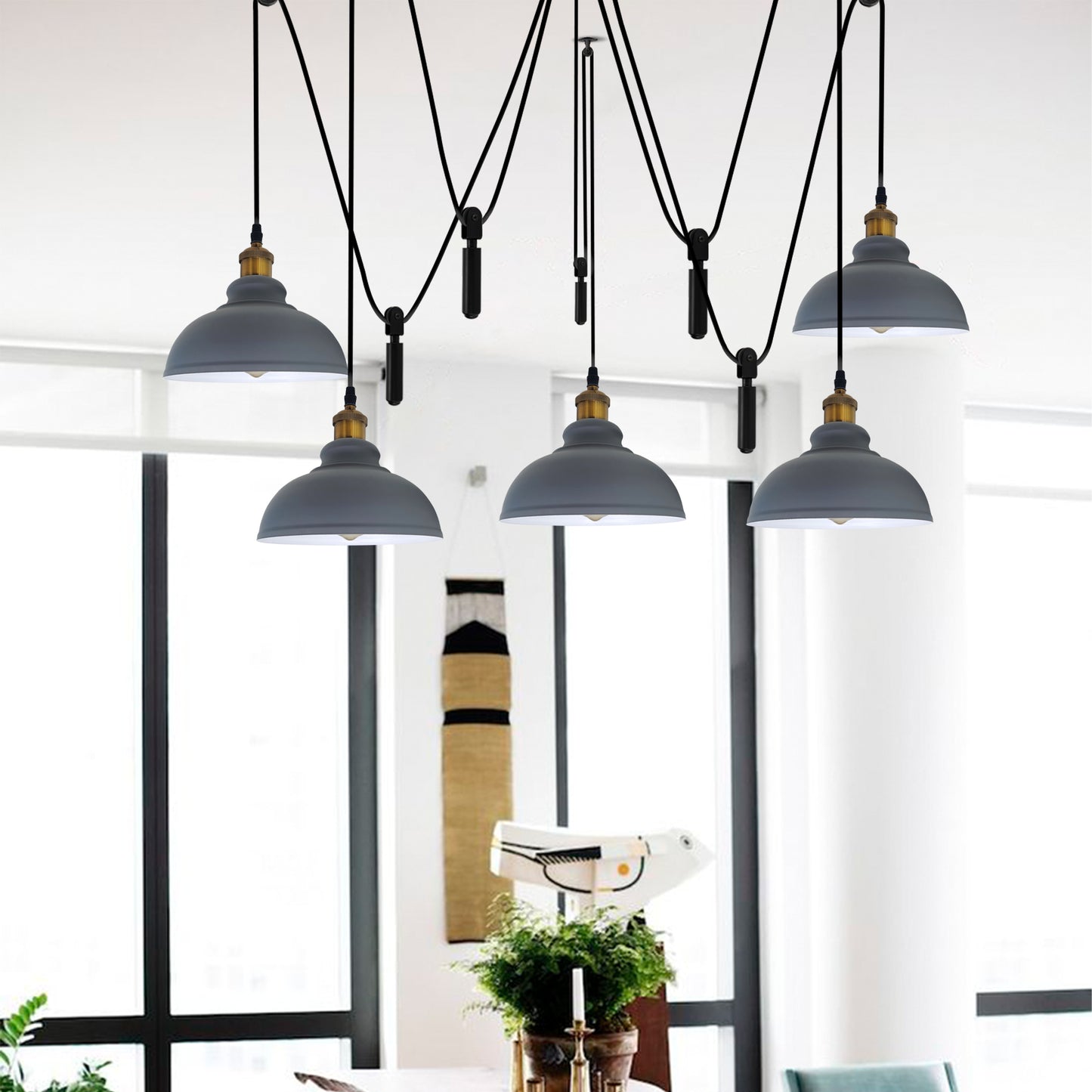 5-Way Spider Metal Ceiling Pendant Light