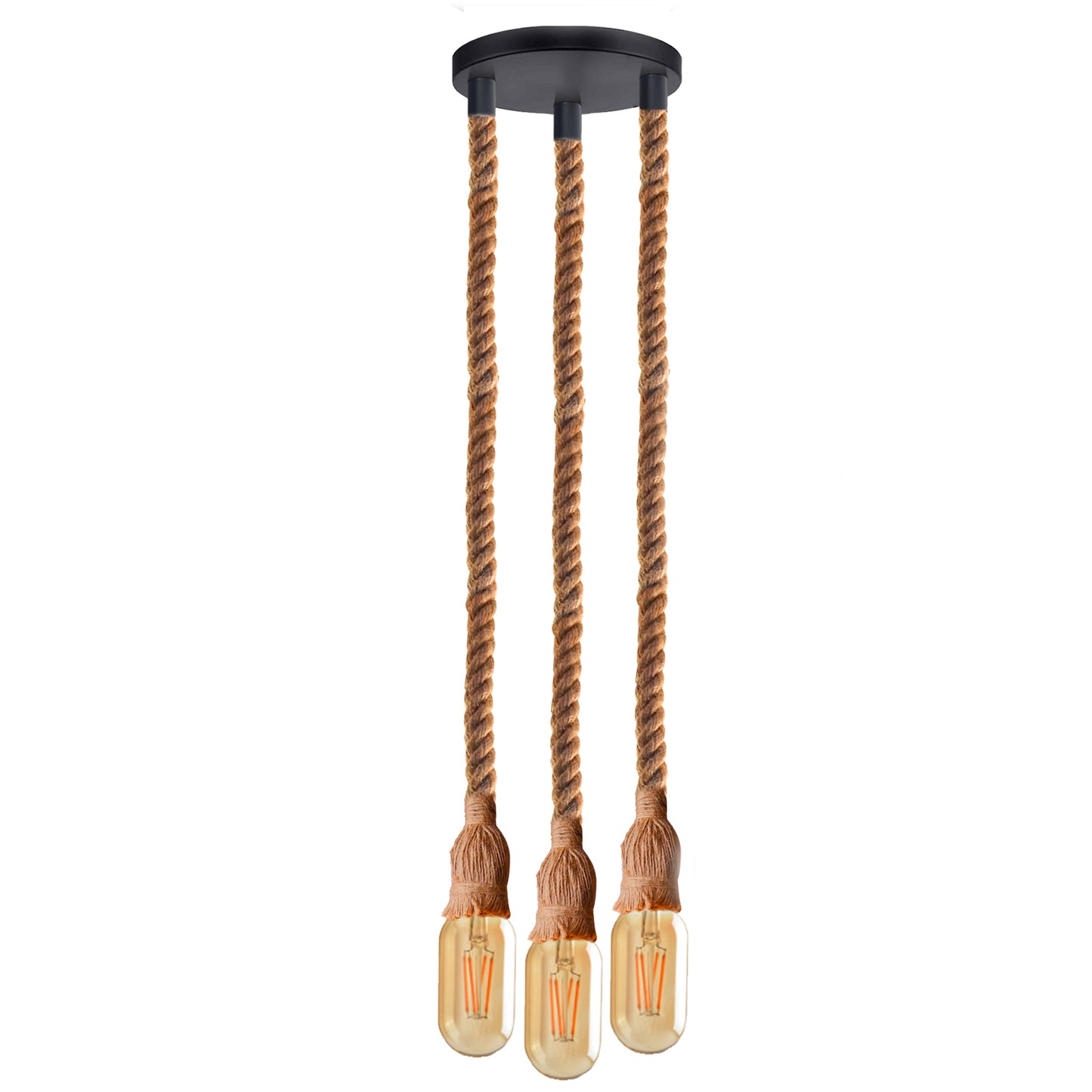 Vintage Hemp Rope Three-Head hanging Pendant Light