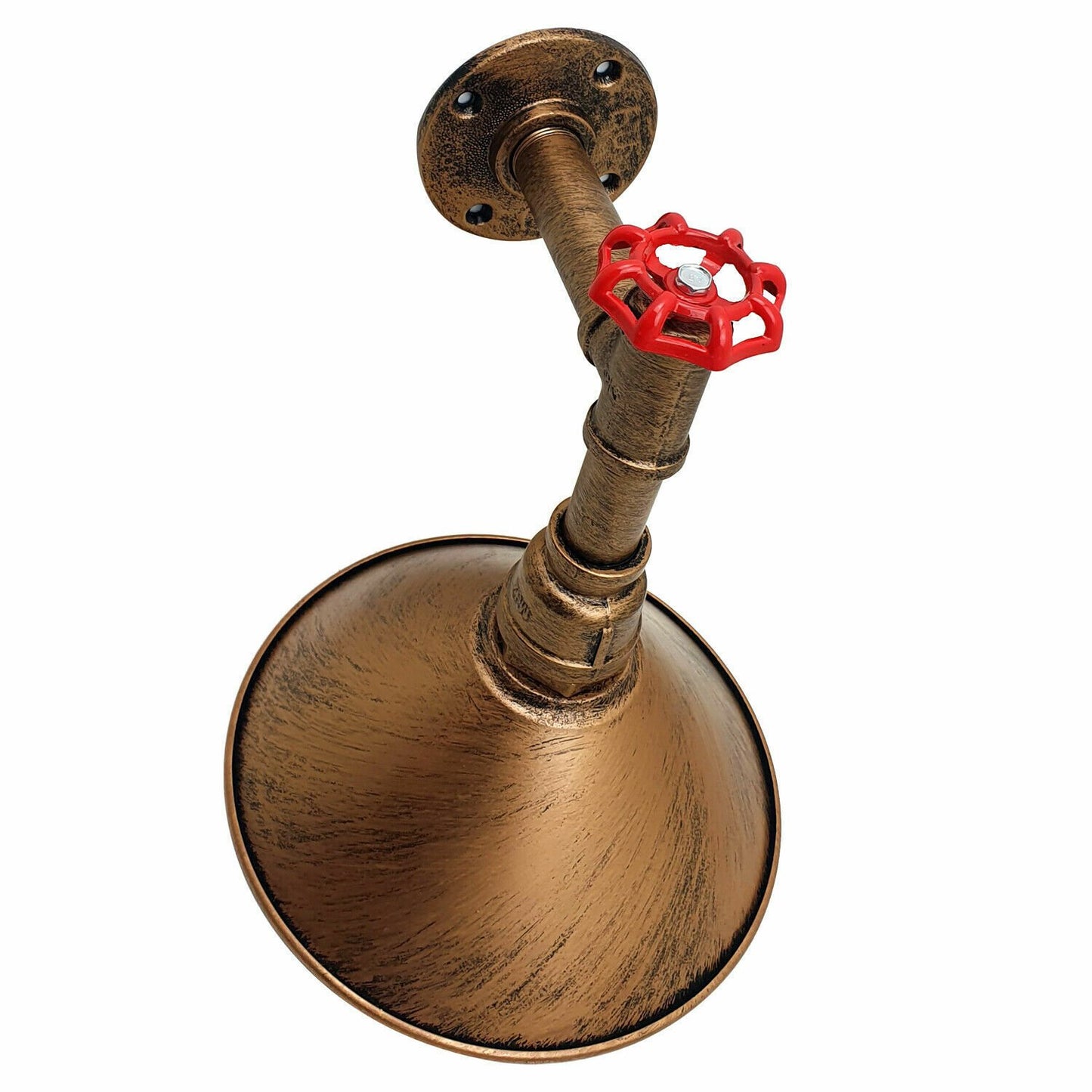 Yellow Brass Water Pipe Cone Wall Sconce Light.JPG