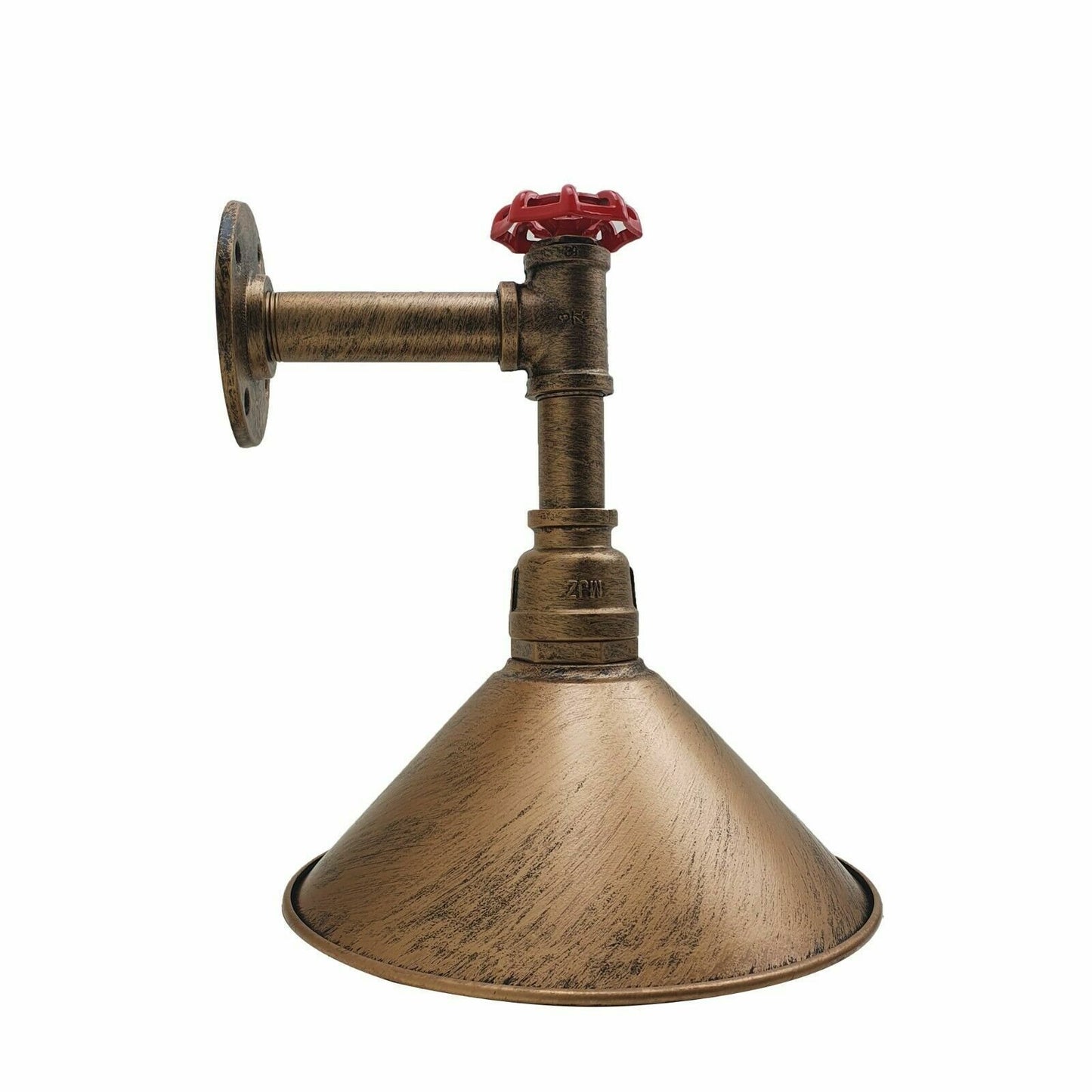 Yellow Brass Water Pipe Cone Wall Sconce Light.JPG