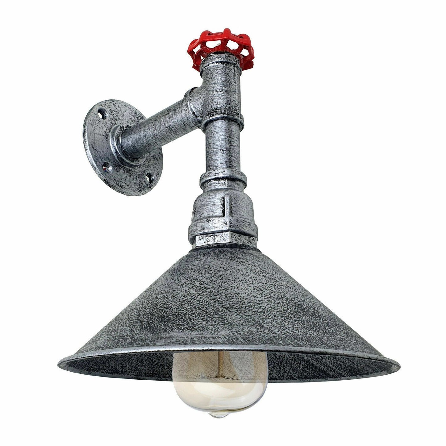 Brushed Silver Water Pipe Cone Wall Sconce Light.JPG
