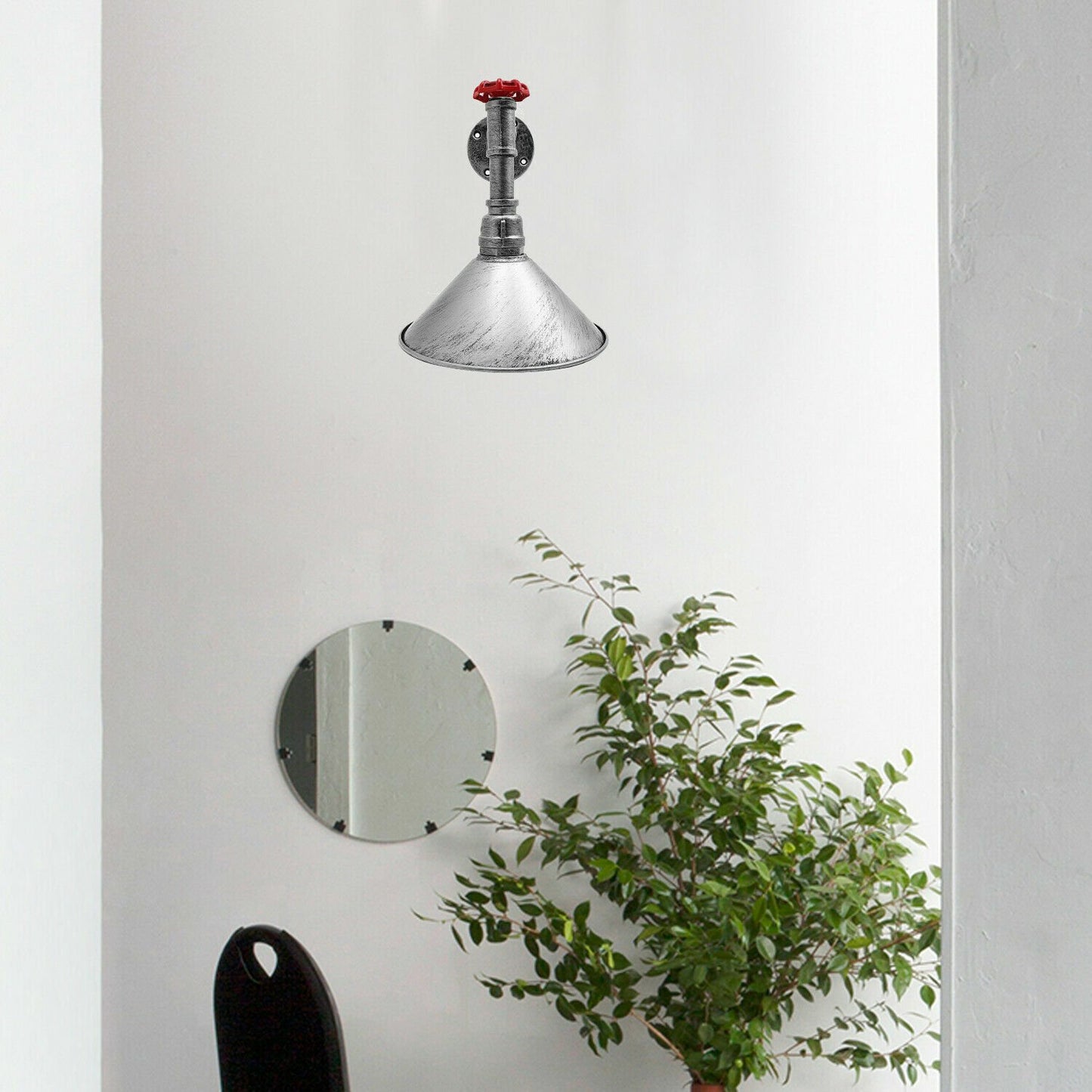 Brushed Brass Water Pipe Cone Wall Sconce Light for hall way.JPG