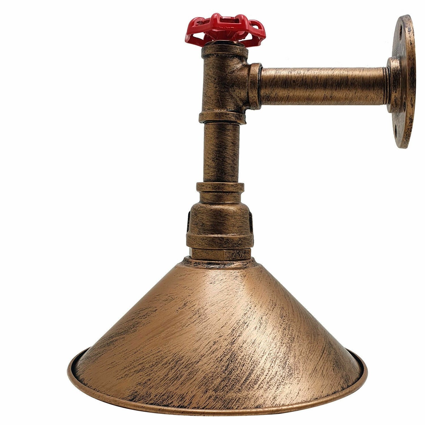 Yellow Brass Water Pipe Cone Wall Sconce Light.JPG