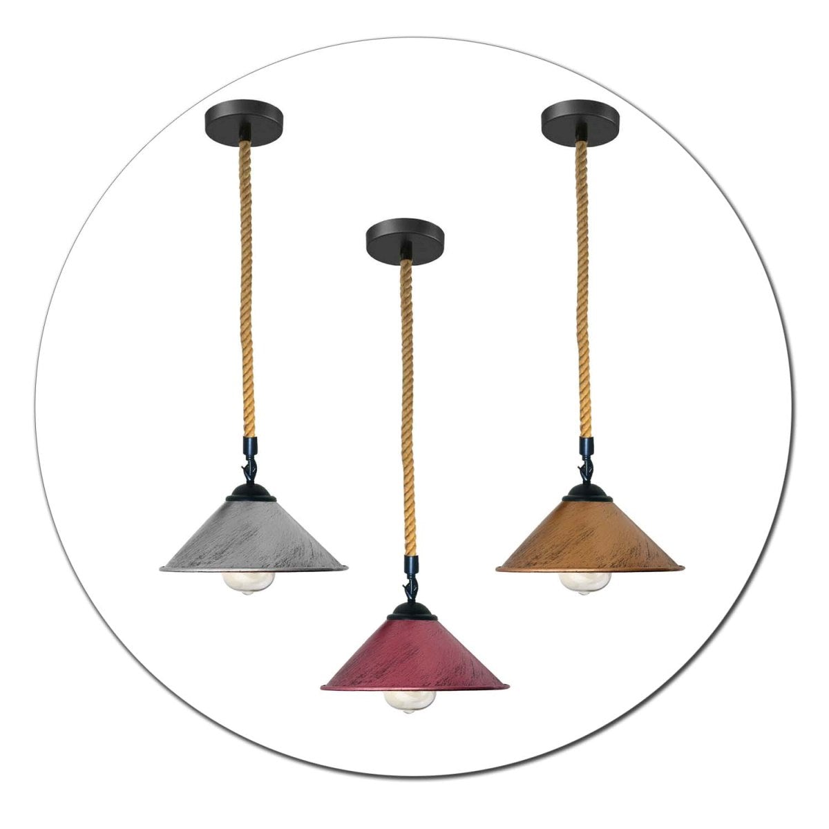 Metal hemp pendant light