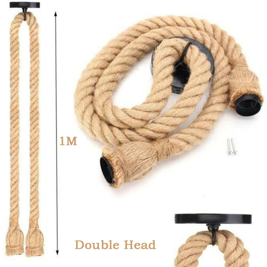 Industrial hanging hemp rope Pendant lighting