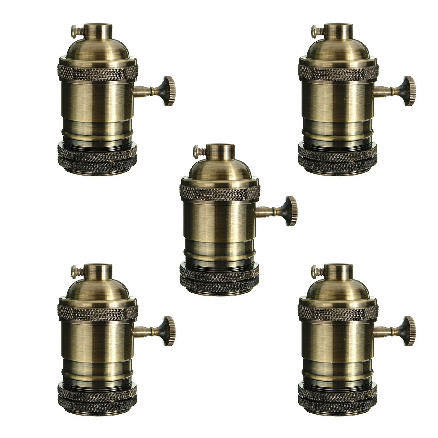 Metal Bulb Socket Lamp Holder with Switch and Ring Lampshades addable Screw