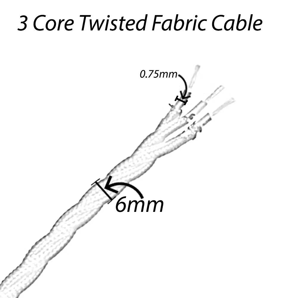 3 Core Twisted Burgundy Cloth Covered Electrical Cable ~ 2160
