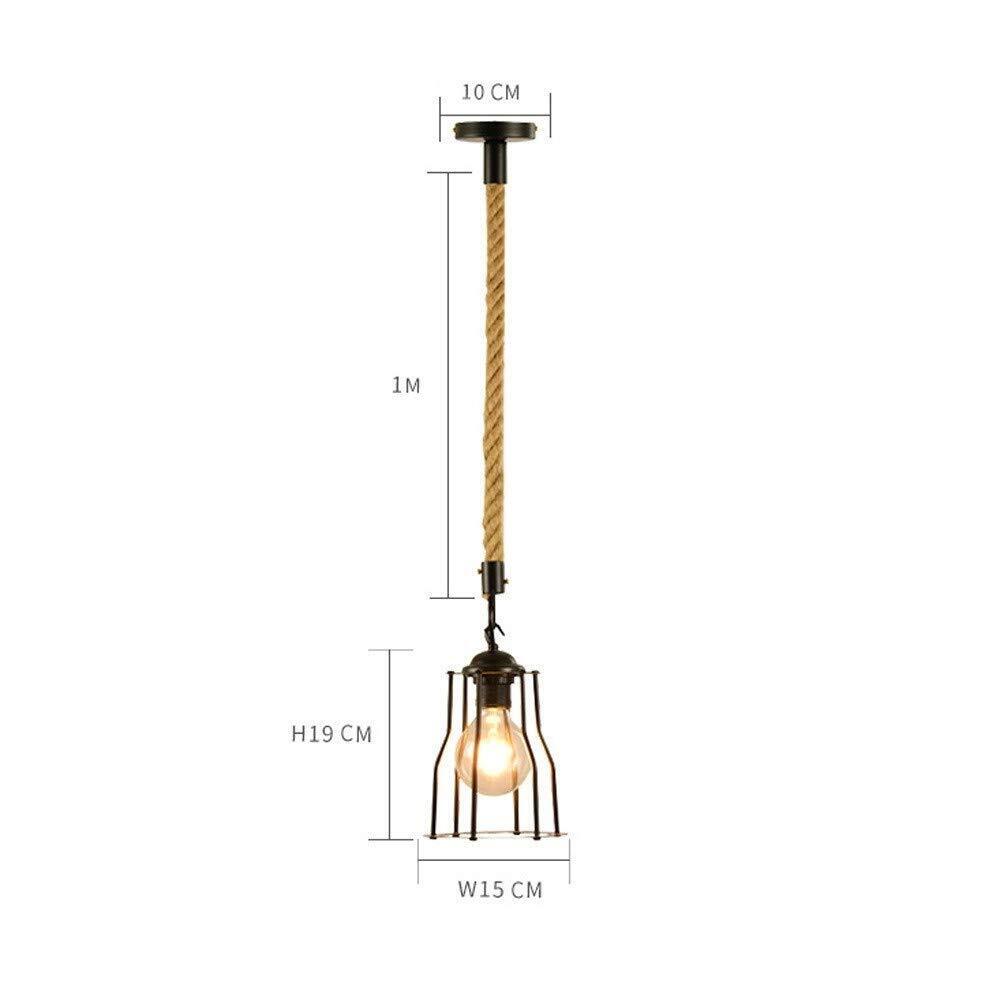 Hemp Rope Pendant Ceiling Lamp - Size image