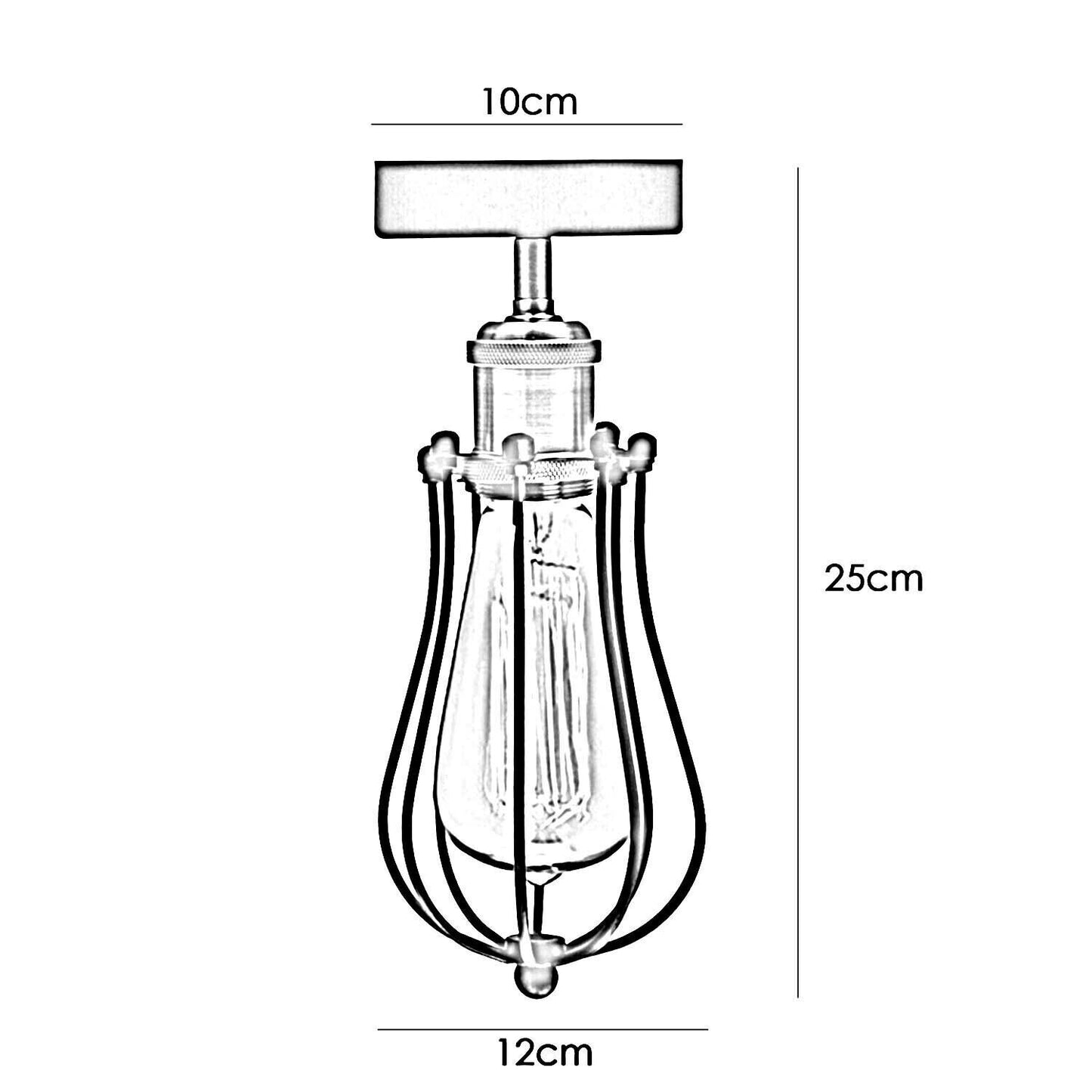 Flush Mount Cage Ceiling Light - Size image