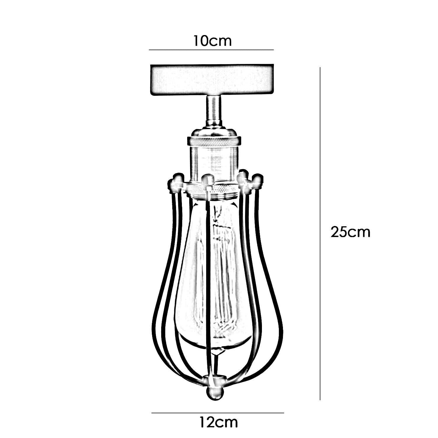 Flush Mount Cage Ceiling Light - Size image