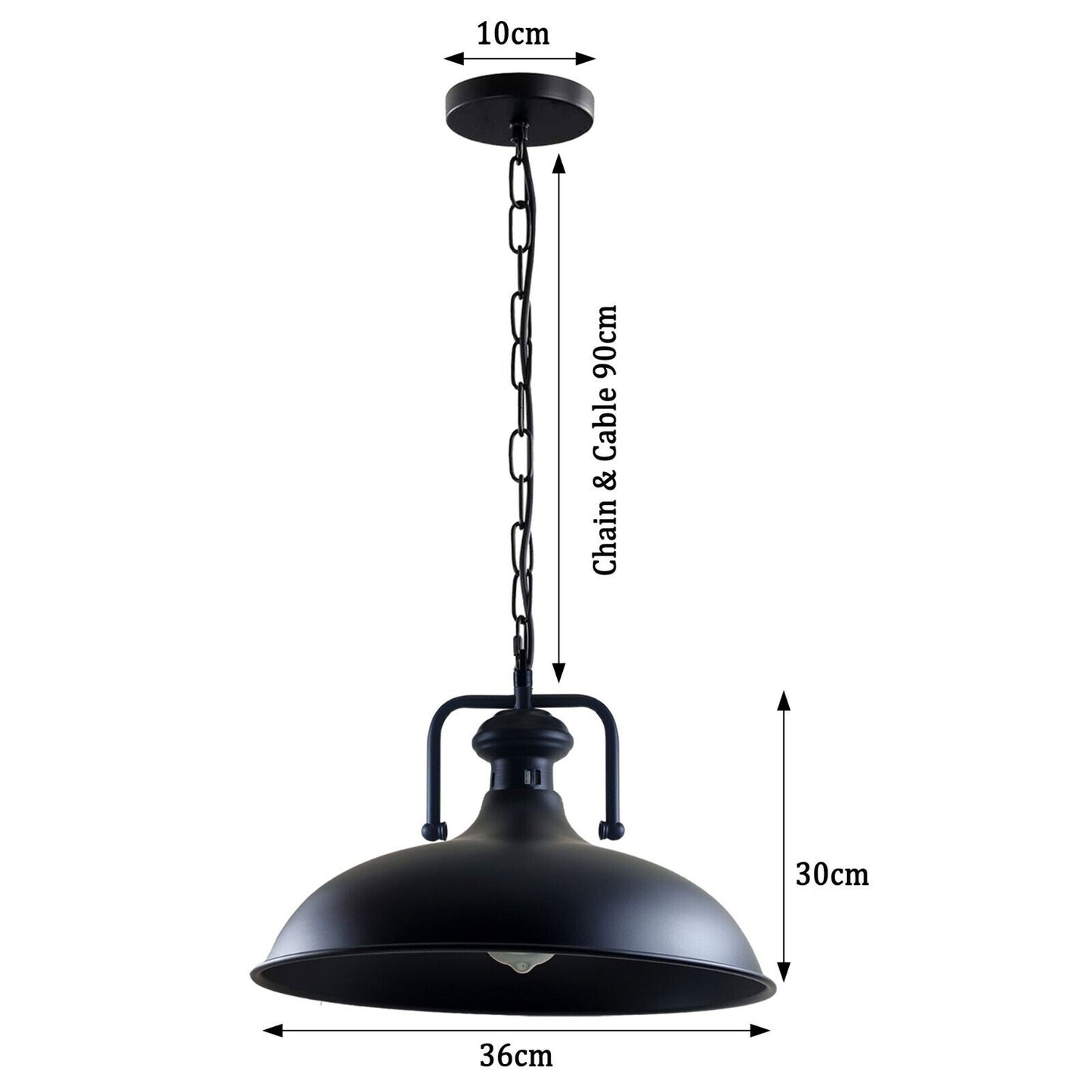 Black Pendant light with chain .JPG