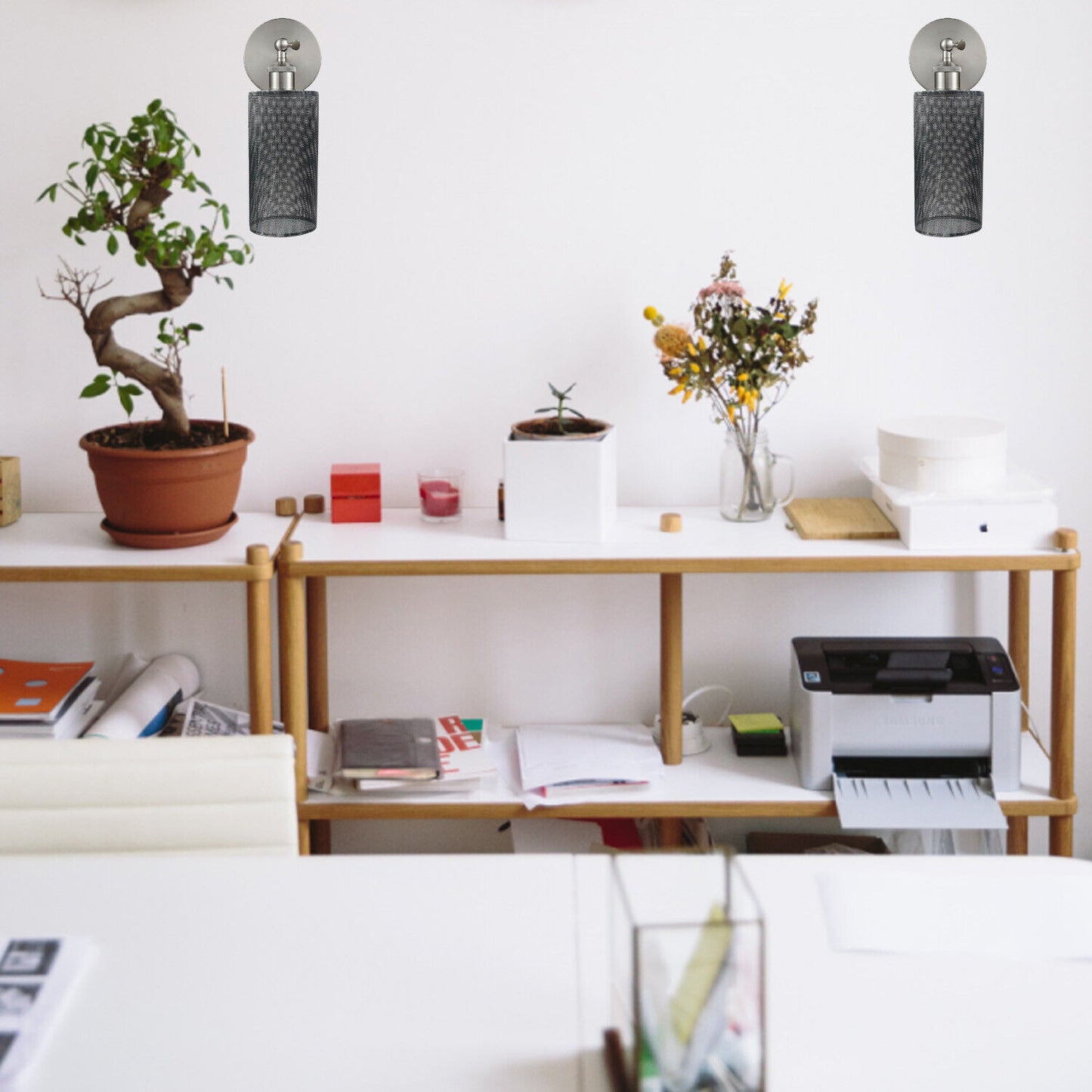 Metal Cage Wall Lights for Bedroom